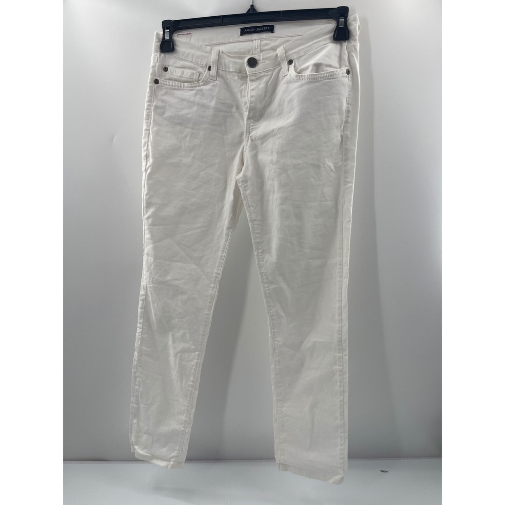 Angry Rabbit White Skinny Jeans Womens 29/9 Stretch Denim ASK139 Made in USA